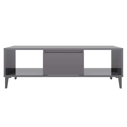 806030 vidaXL Coffee Table High Gloss Grey 103,5x60x35 cm Engineered Wood