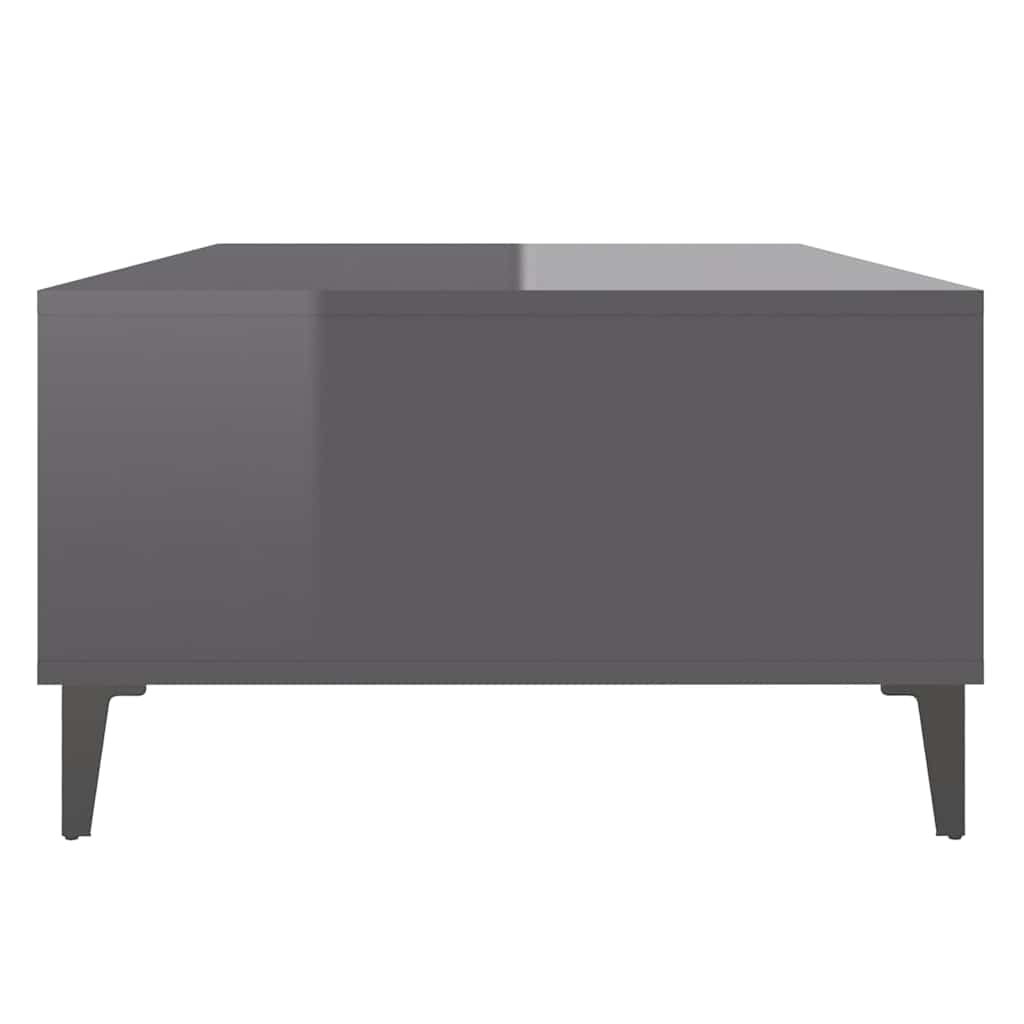 vidaXL Coffee Table High Gloss Grey 103.5x60x35 cm Engineered Wood