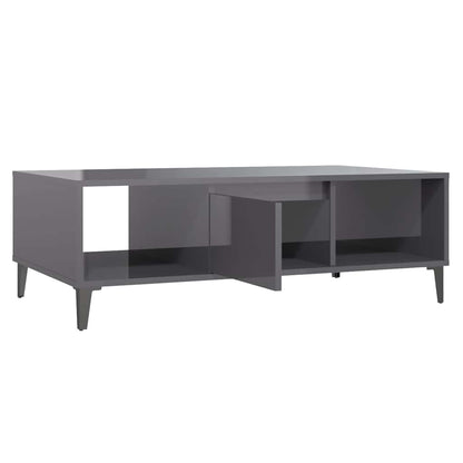 806030 vidaXL Coffee Table High Gloss Grey 103,5x60x35 cm Engineered Wood