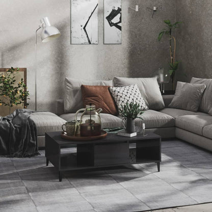 vidaXL Coffee Table High Gloss Grey 103.5x60x35 cm Engineered Wood