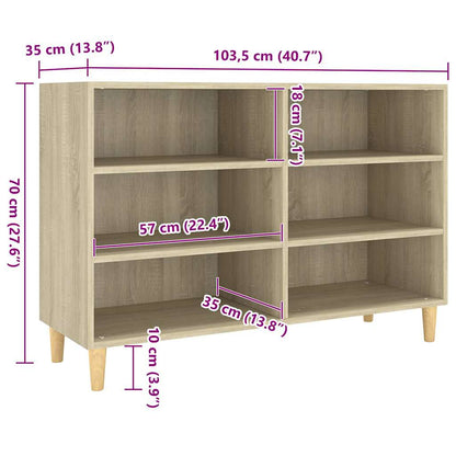 vidaXL Sideboard Sonoma Oak 103,5x35x70 cm Engineered Wood