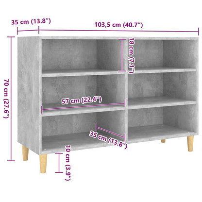 vidaXL Sideboard Concrete Grey 103,5x35x70 cm Engineered Wood