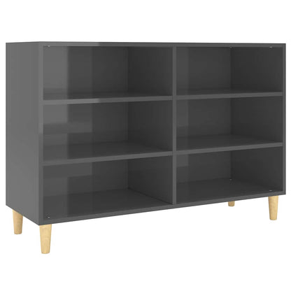 vidaXL Sideboard High Gloss Grey 103.5x35x70 cm Engineered Wood