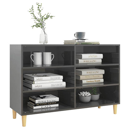 vidaXL Sideboard High Gloss Grey 103.5x35x70 cm Engineered Wood