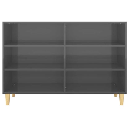 vidaXL Sideboard High Gloss Grey 103.5x35x70 cm Engineered Wood
