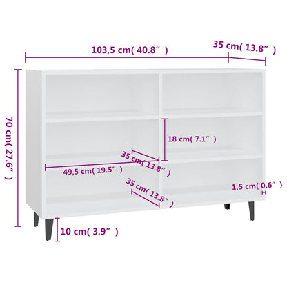 vidaXL Sideboard White 103.5x35x70 cm Engineered Wood