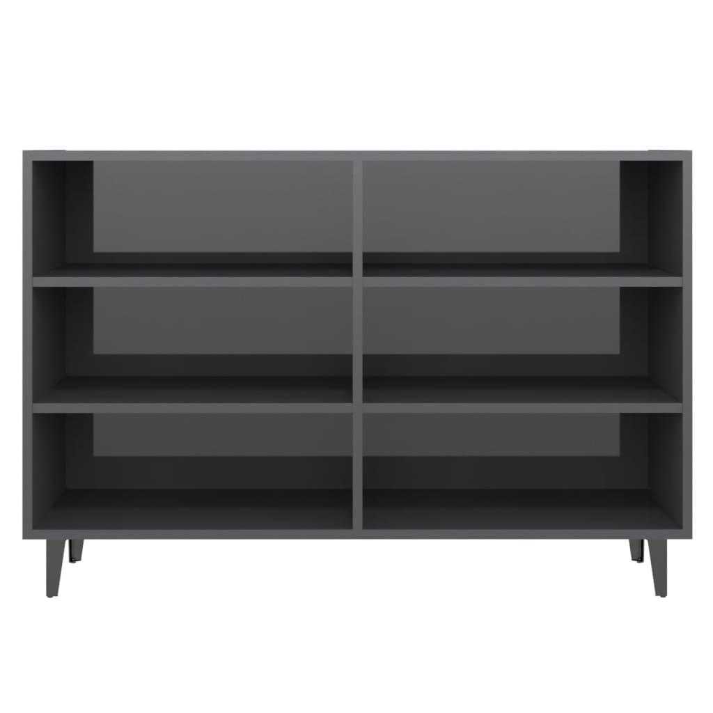 vidaXL Sideboard High Gloss Grey 103.5x35x70 cm Engineered Wood