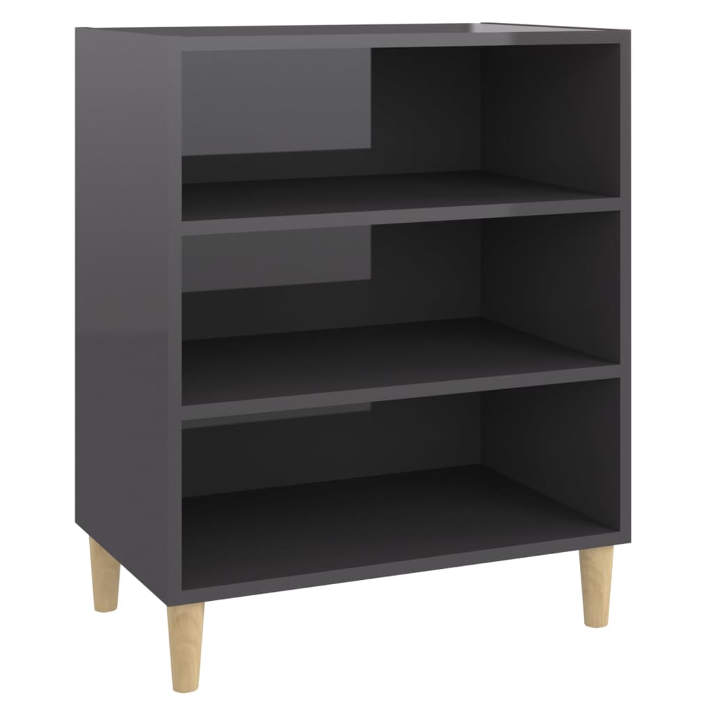 vidaXL Sideboard High Gloss Grey 57x35x70 cm Engineered Wood