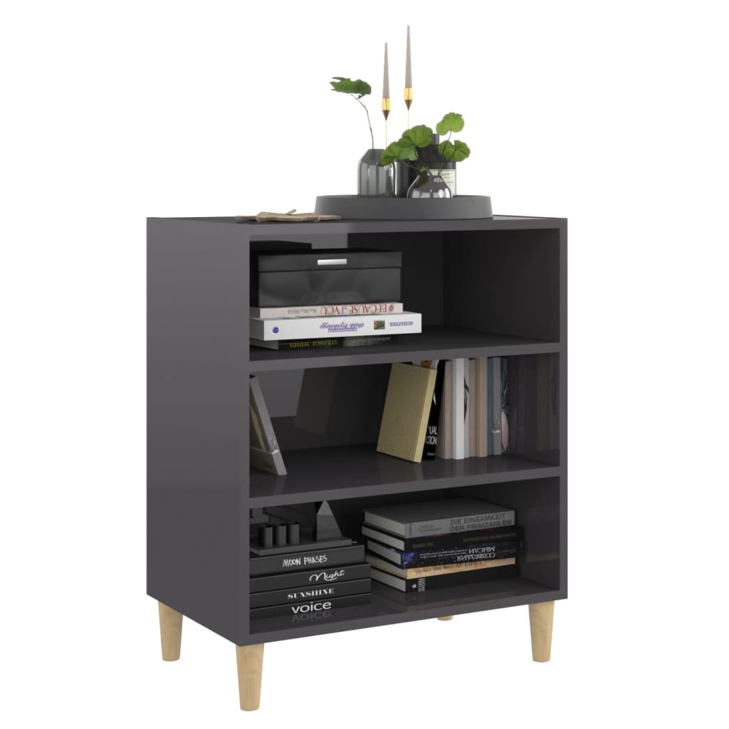 vidaXL Sideboard High Gloss Grey 57x35x70 cm Engineered Wood