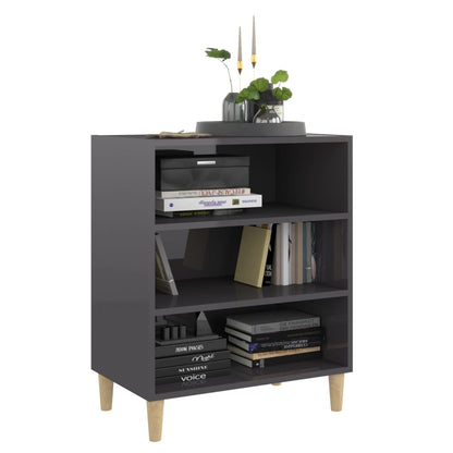 vidaXL Sideboard High Gloss Grey 57x35x70 cm Engineered Wood