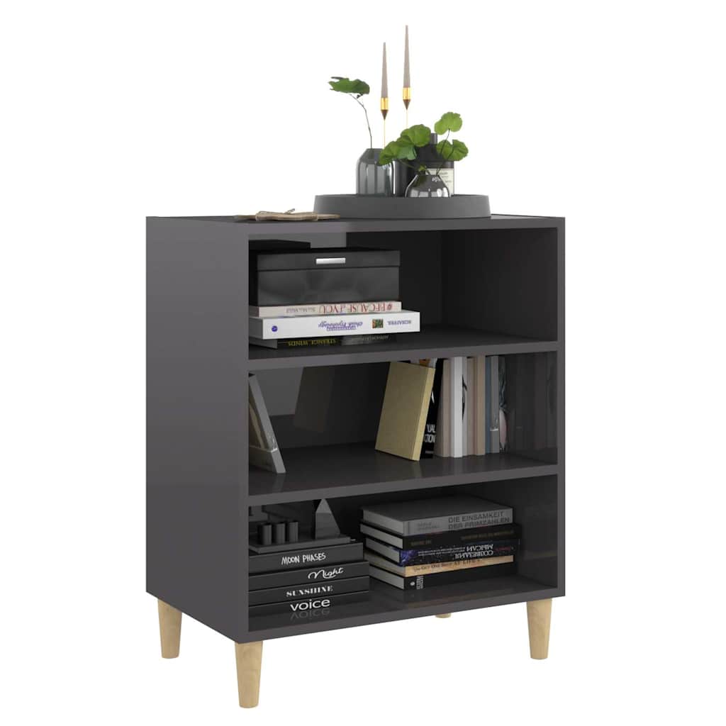806057 vidaXL Sideboard High Gloss Grey 57x35x70 cm Engineered Wood