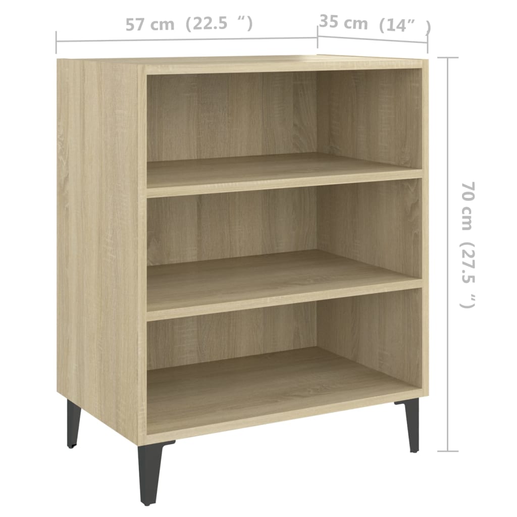 806061 vidaXL Sideboard Sonoma Oak 57x35x70 cm Engineered Wood