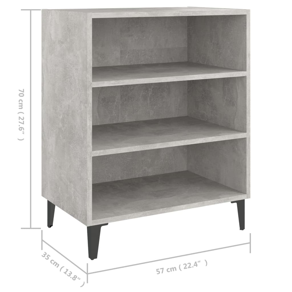 806062 vidaXL Sideboard Concrete Grey 57x35x70 cm Engineered Wood
