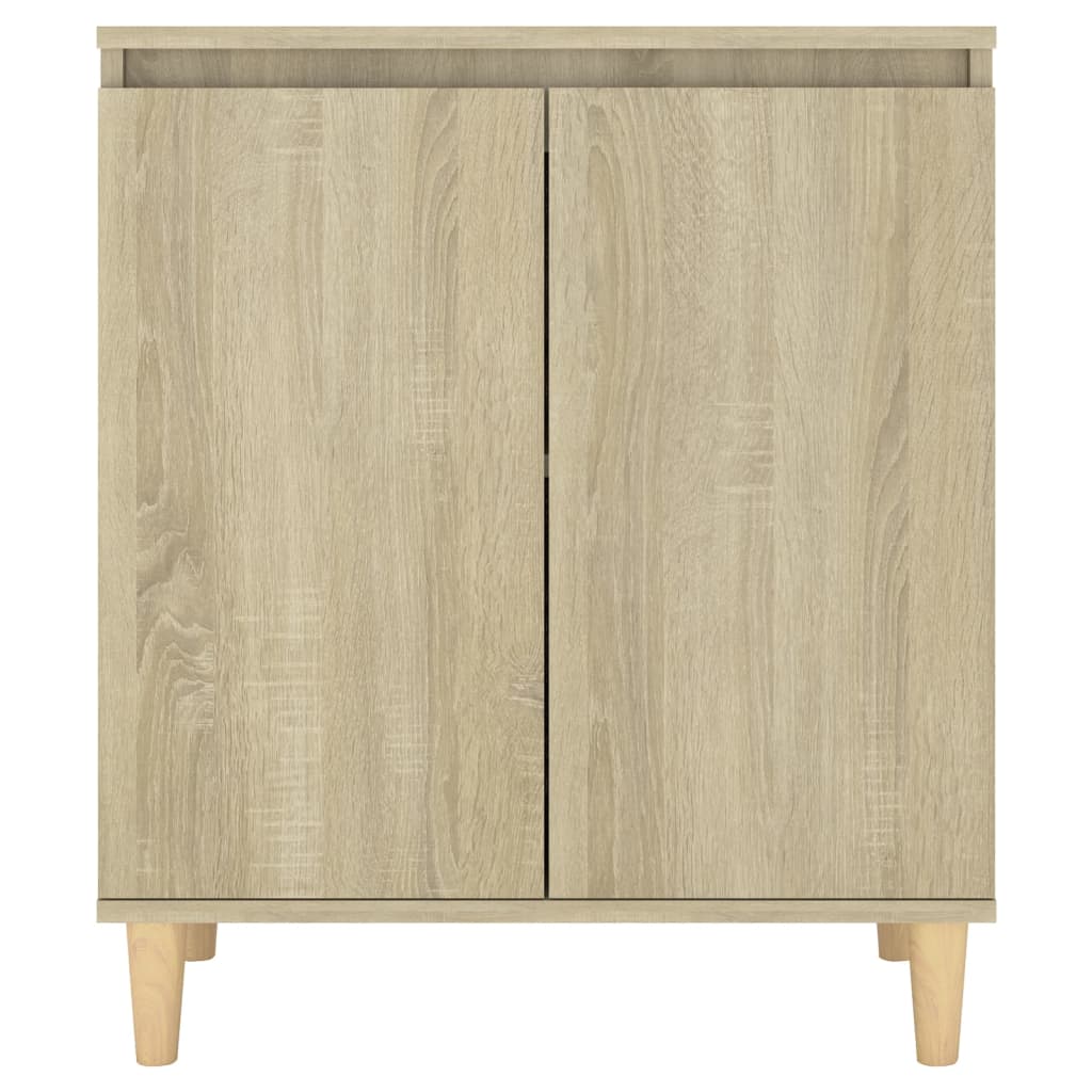 vidaXL Sideboard with Solid Wood Legs Sonoma Oak 60x35x70 cm Engineered Wood