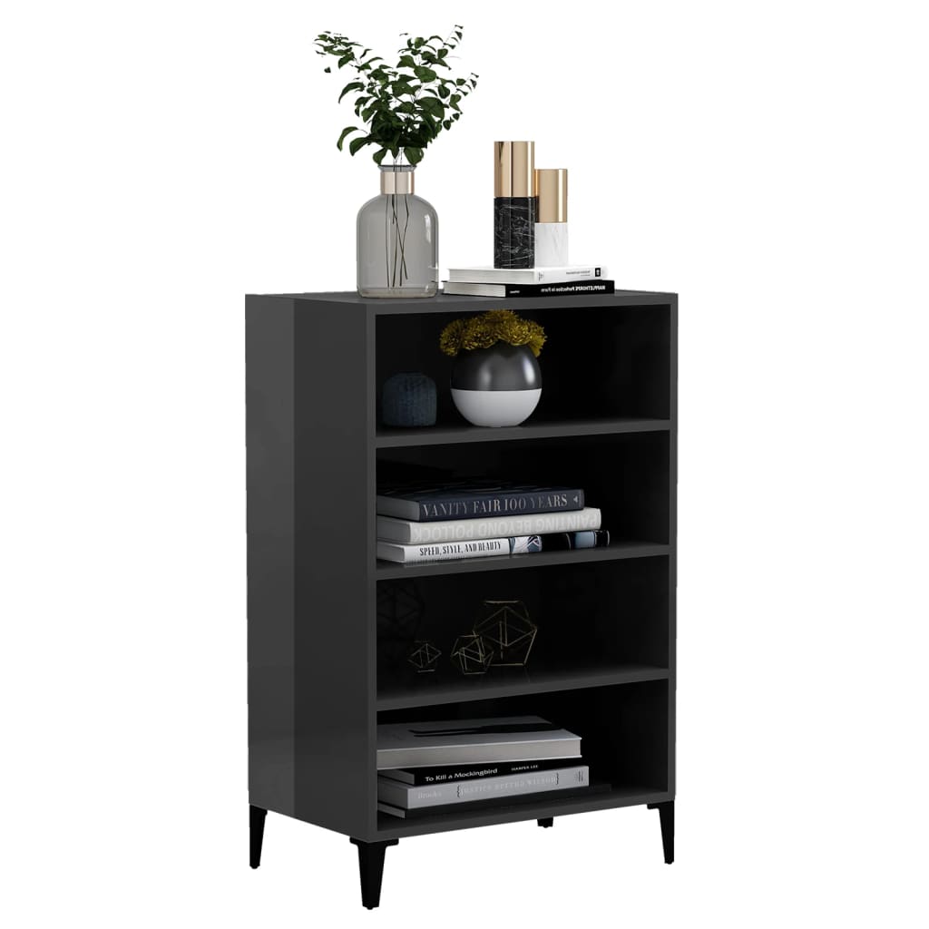 vidaXL Sideboard High Gloss Grey 57x35x90 cm Engineered Wood