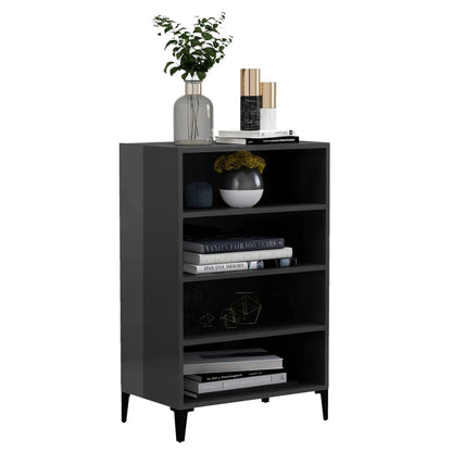 vidaXL Sideboard High Gloss Grey 57x35x90 cm Engineered Wood