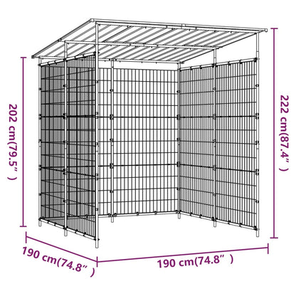 150780 vidaXL Bicycle Shed 190x190x222 cm Steel Black