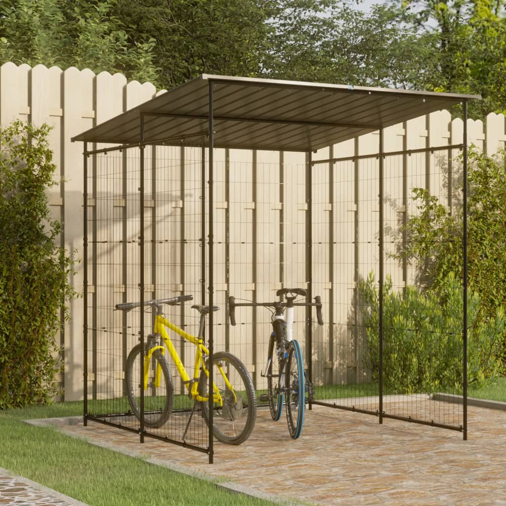 150780 vidaXL Bicycle Shed 190x190x222 cm Steel Black