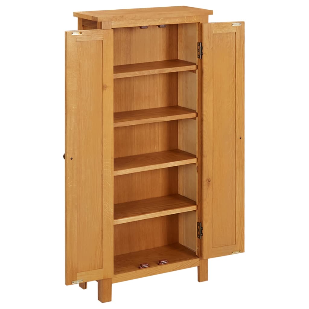 vidaXL Storage Cabinet | Light Oak | Solid Oak Wood, MDF Veneer | Medium