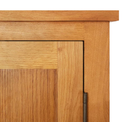 vidaXL Storage Cabinet | Light Oak | Solid Oak Wood, MDF Veneer | Medium