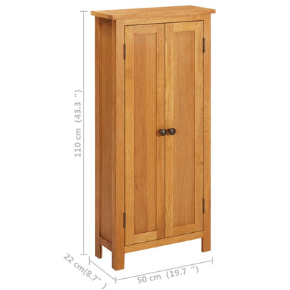 vidaXL Storage Cabinet | Light Oak | Solid Oak Wood, MDF Veneer | Medium