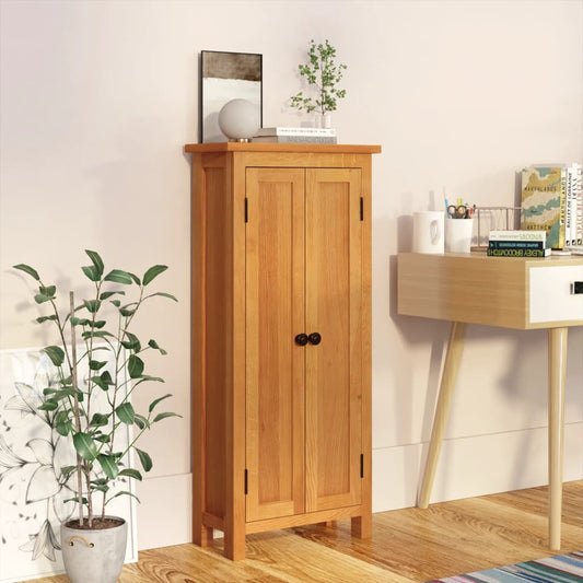 vidaXL Storage Cabinet | Light Oak | Solid Oak Wood, MDF Veneer | Medium
