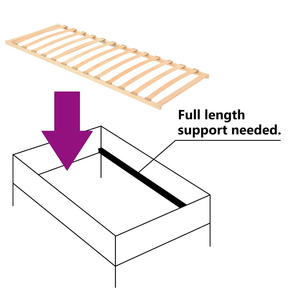 vidaXL Slatted Bed without Mattress Base with 13 Slats 80x200cm