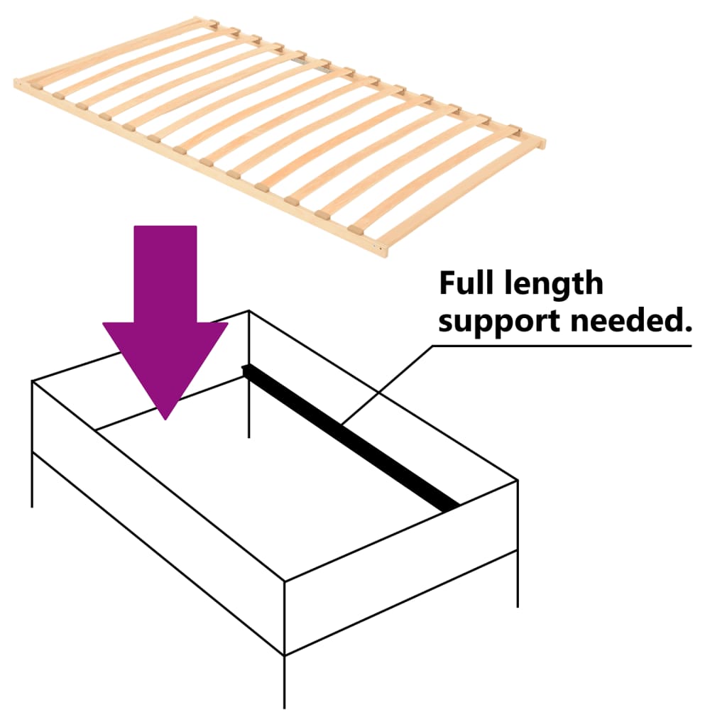 vidaXL Slatted Bed without Mattress Base with 13 Slats 100x200cm