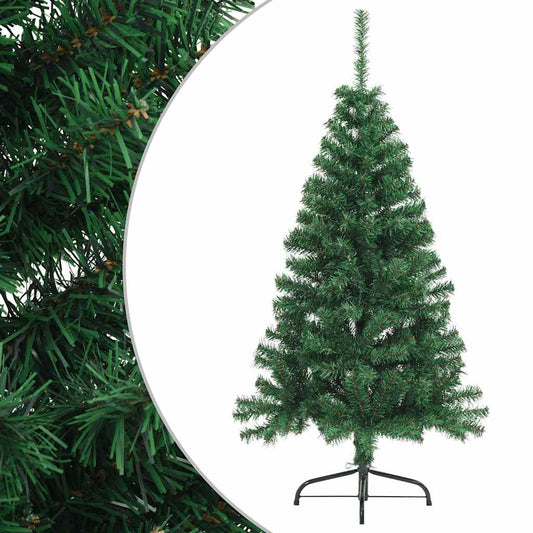 vidaXL Artificial Half Christmas Tree | Green | PVC | Medium | Foldable