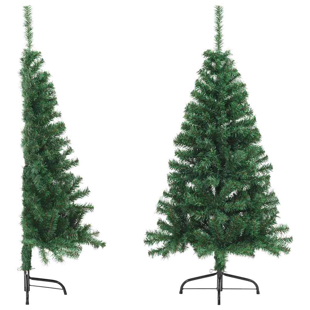 vidaXL Artificial Half Christmas Tree | Green | PVC | Medium | Foldable