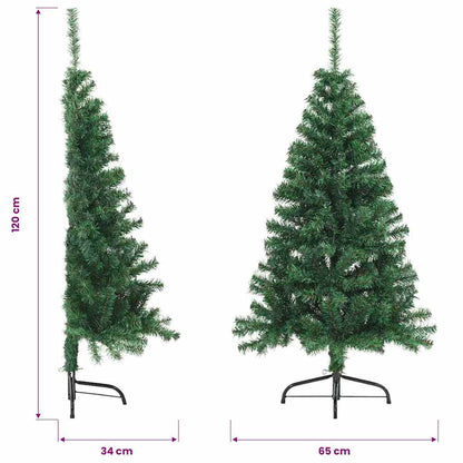 vidaXL Artificial Half Christmas Tree with Stand Green 120 cm PVC