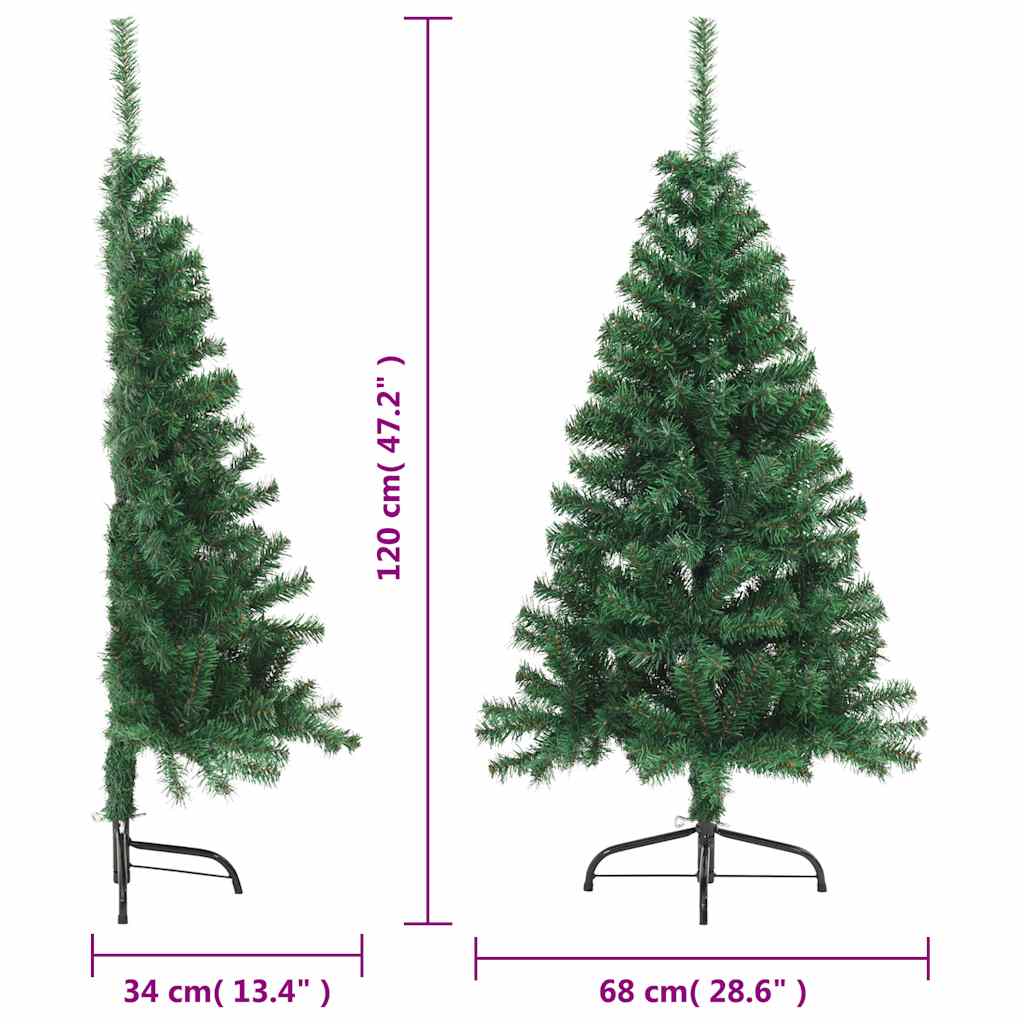 vidaXL Artificial Half Christmas Tree | Green | PVC | Medium | Foldable