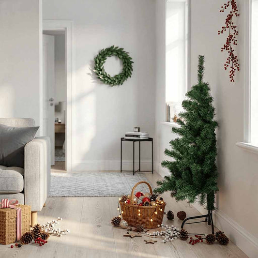 vidaXL Artificial Half Christmas Tree with Stand Green 120 cm PVC