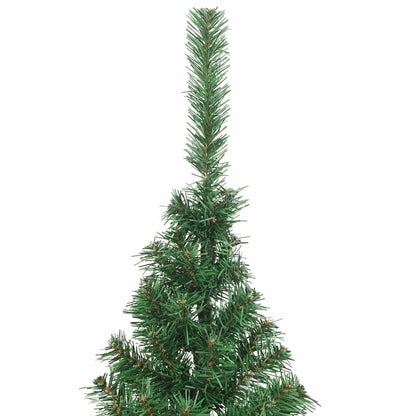 vidaXL Fake Half Christmas Tree | Green | PVC, Steel | 240 cm | Ornaments
