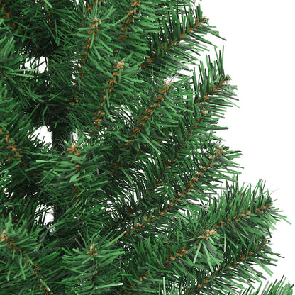 vidaXL Fake Half Christmas Tree | Green | PVC, Steel | 240 cm | Ornaments