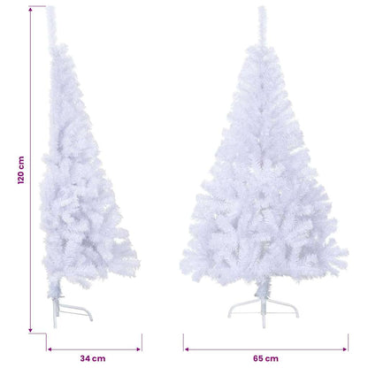 vidaXL Artificial Half Christmas Tree with Stand White 120 cm PVC