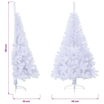 vidaXL Artificial Half Christmas Tree with Stand White 120 cm PVC