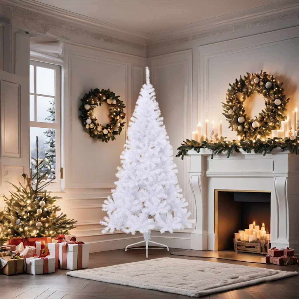 vidaXL Artificial Half Christmas Tree with Stand White 180 cm PVC
