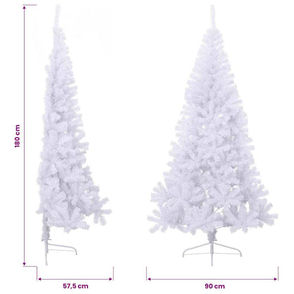 vidaXL Artificial Half Christmas Tree with Stand White 180 cm PVC