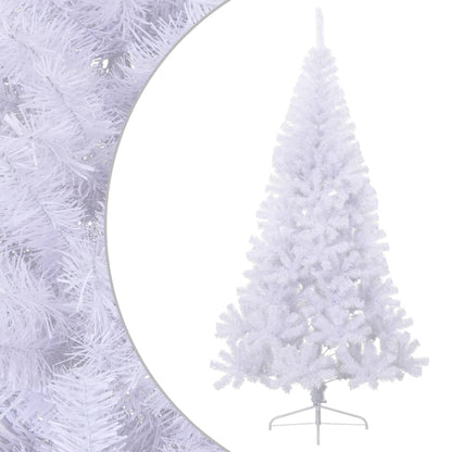 vidaXL Artificial Half Christmas Tree | White | PVC, steel | Large