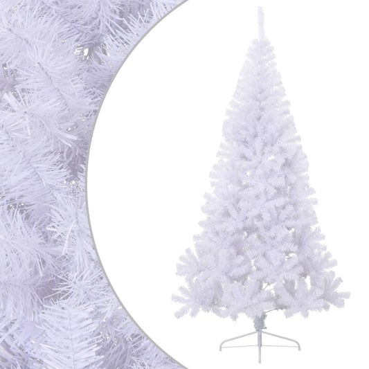 vidaXL Artificial Half Christmas Tree | White | PVC, steel | Large