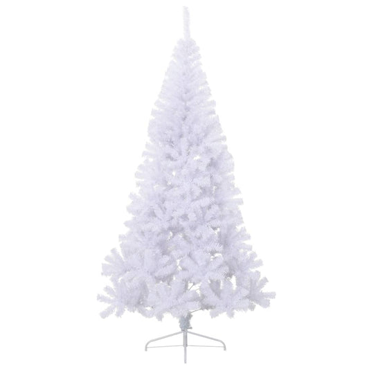vidaXL Artificial Half Christmas Tree | White | PVC, steel | Large