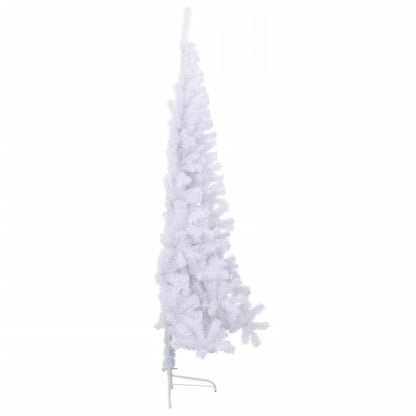 vidaXL Artificial Half Christmas Tree | White | PVC, steel | Large