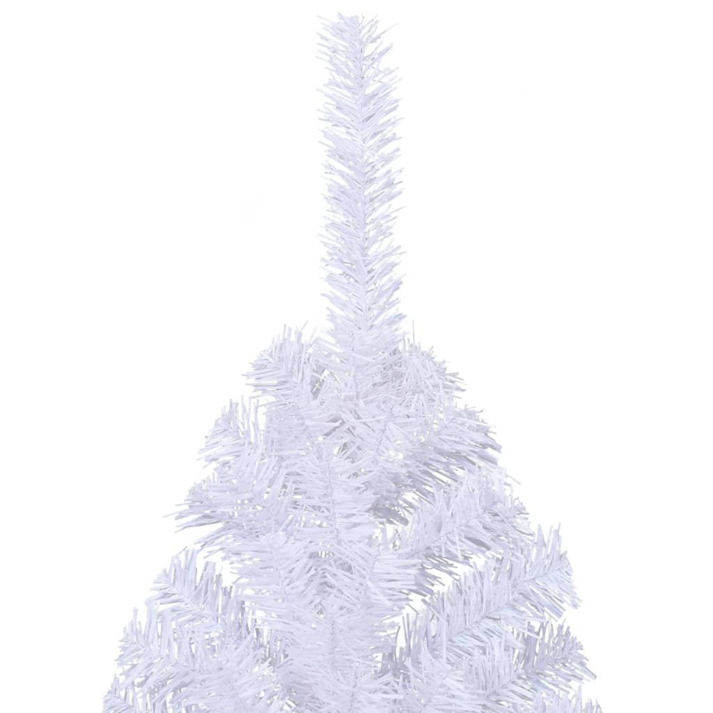 vidaXL Artificial Half Christmas Tree | White | PVC, steel | Large