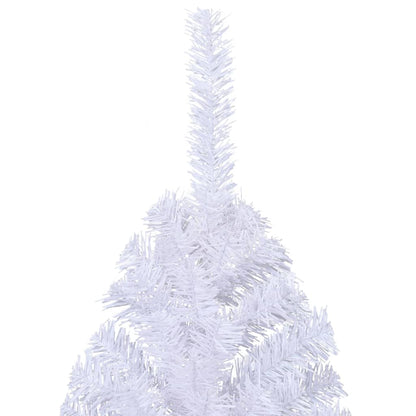 vidaXL Artificial Half Christmas Tree | White | PVC, steel | Large