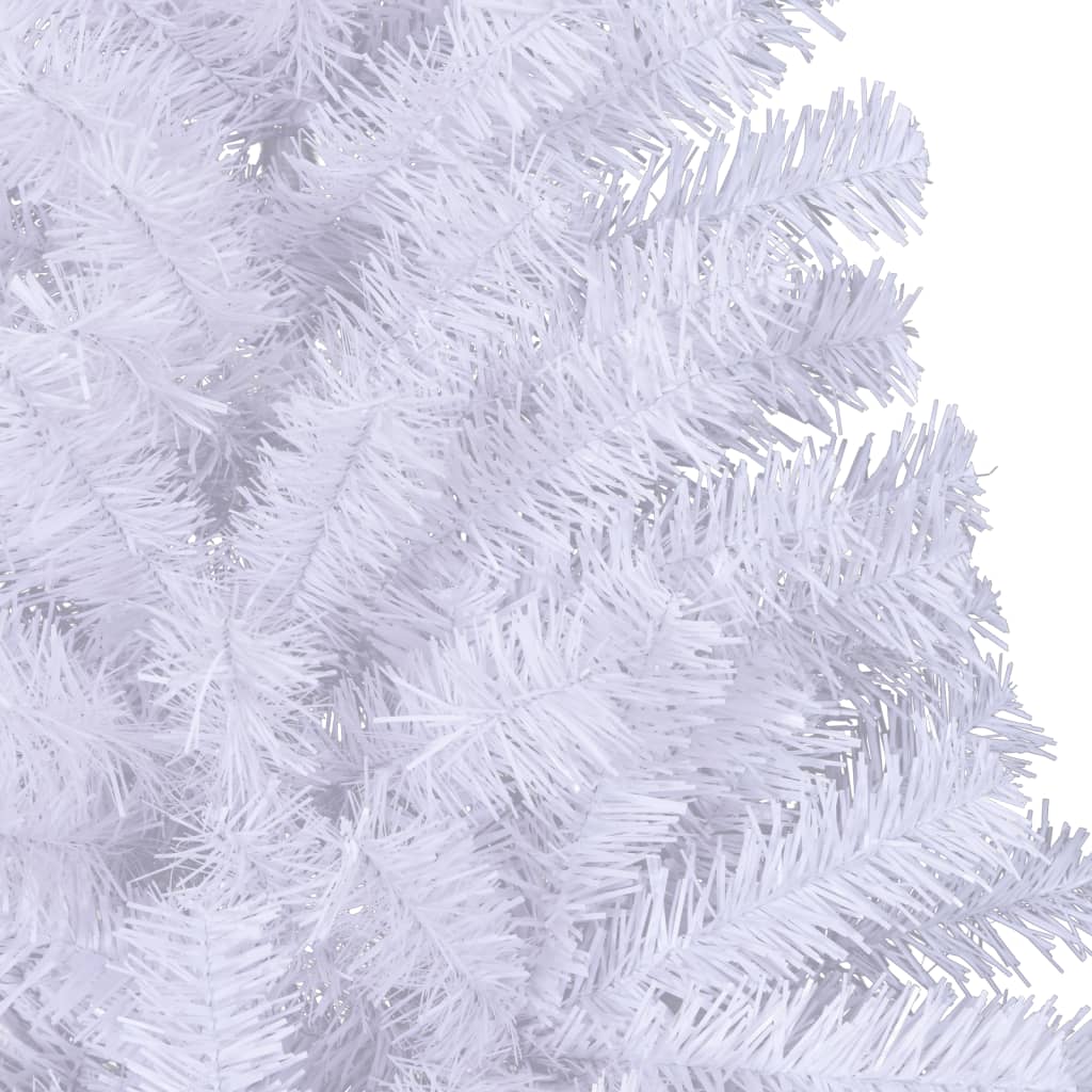 vidaXL Artificial Half Christmas Tree | White | PVC, steel | Large
