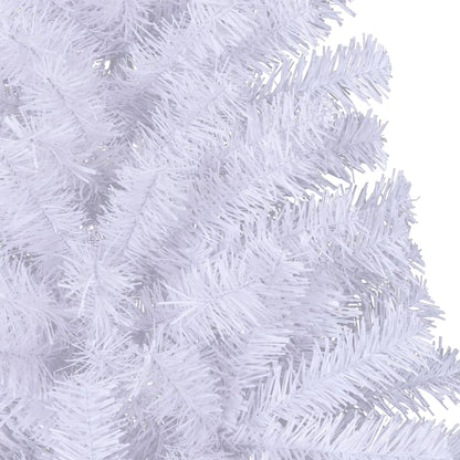 vidaXL Artificial Half Christmas Tree | White | PVC, steel | Large