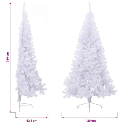vidaXL Artificial Half Christmas Tree with Stand White 240 cm PVC