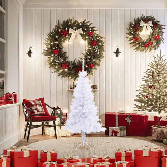 vidaXL Artificial Christmas Trees | White | PVC | 120 cm | Collapsible