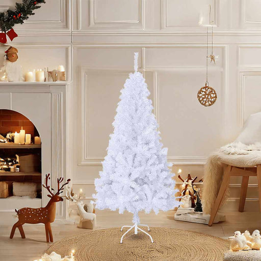 vidaXL Artificial Christmas Tree | White | PVC | Medium | Adjustable Armrests